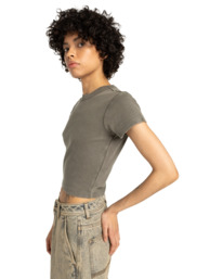 1 Icon Crop W - Short Sleeve T-Shirt for Women Brown ELJKT00121 Element
