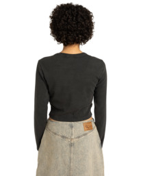 3 Icon Crop W - Long Sleeve T-Shirt for Women Black ELJKT00122 Element