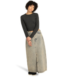 2 Icon Crop W - Long Sleeve T-Shirt for Women Black ELJKT00122 Element