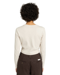 4 Icon Crop W - Long Sleeve T-Shirt for Women Beige ELJKT00122 Element