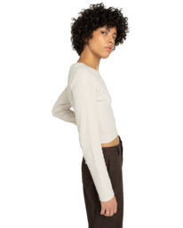 1 Icon Crop W - Long Sleeve T-Shirt for Women Beige ELJKT00122 Element