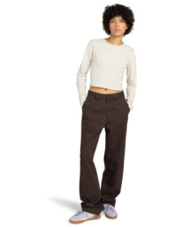 3 Icon Crop W - Long Sleeve T-Shirt for Women Beige ELJKT00122 Element