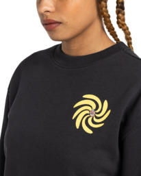 2 Swirl Flower - Pullover Sweatshirt for Women Black ELJSF00127 Element