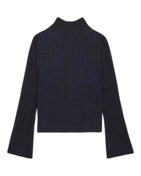 6 2Tone Rib Zip Cardigan W - Casaco de malha com fecho para mulher Azul ELJSW00112 Element