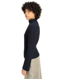 1 2Tone Rib Zip Cardigan W - Casaco de malha com fecho para mulher Azul ELJSW00112 Element