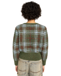 4 Plaid Cardigan W - Casaco de malha para mulher Marrom ELJSW00113 Element
