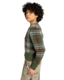 1 Plaid Cardigan W - Casaco de malha para mulher Marrom ELJSW00113 Element