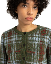 2 Plaid Cardigan W - Casaco de malha para mulher Marrom ELJSW00113 Element