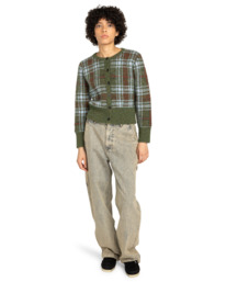 3 Plaid Cardigan W - Casaco de malha para mulher Marrom ELJSW00113 Element