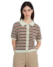 0 Crochet Stripes - Polo da Donna Black ELJSW00117 Element