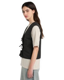 1 Tie Front W - Gestreiftes Top f&uuml;r Frauen Schwarz ELJWT00118 Element