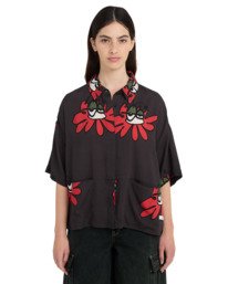 0 Boxy Front - Camicia a maniche corte da Donna Black ELJWT00120 Element