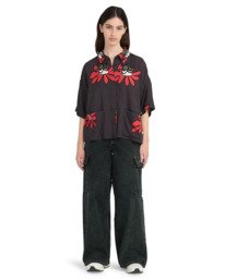 4 Boxy Front - Camicia a maniche corte da Donna Black ELJWT00120 Element