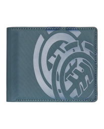 0 Double Icon - Stabile große dreifach faltbare Geldbörse für Männer Schwarz ELYAA00219 Element