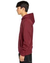 3 Icon Embroidery - Zip Sweatshirt for Men Red ELYFT00199 Element