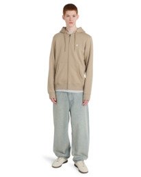 5 Icon Embroidery - Zip Sweatshirt for Men Beige ELYFT00199 Element