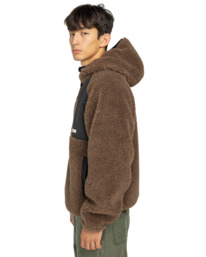 3 Wolfe Sherpa - Sweat à capuche réversible en sherpa pour Homme Marron ELYJK00225 Element