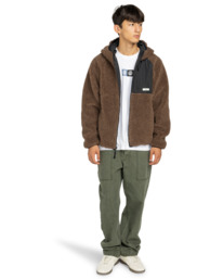 7 Wolfe Sherpa - Sweat à capuche réversible en sherpa pour Homme Marron ELYJK00225 Element
