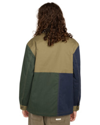 9 Crossroads Patchwork Overshirt - Überhemd für Männer Schwarz ELYJK00284 Element