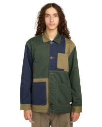 2 Crossroads Patchwork Overshirt - Überhemd für Männer Schwarz ELYJK00284 Element