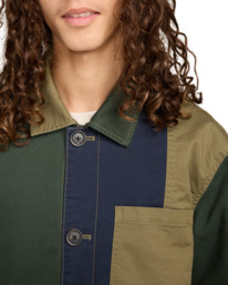 4 Crossroads Patchwork Overshirt - Überhemd für Männer Schwarz ELYJK00284 Element