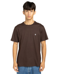 3 Icon Embroidery - Maglietta a maniche corte da Uomo Brown ELYKT00168 Element