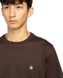5 Icon Embroidery - Maglietta a maniche corte da Uomo Brown ELYKT00168 Element
