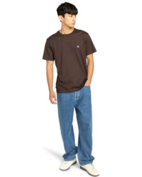 6 Icon Embroidery - Maglietta a maniche corte da Uomo Brown ELYKT00168 Element