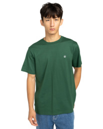 2 Icon Embroidery - T-Shirt à manches courtes pour Homme Vert ELYKT00168 Element
