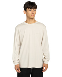 2 Lowcase Pigment - Long Sleeve T-Shirt for Men Beige ELYKT00176 Element