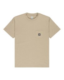 0 Icon Label Pocket - Short Sleeve T-Shirt for Men Beige ELYKT00198 Element