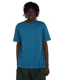 2 Icon Label Pocket - Short Sleeve T-Shirt for Men Blue ELYKT00198 Element
