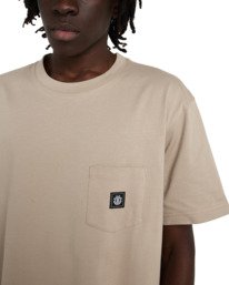 4 Icon Label Pocket - Short Sleeve T-Shirt for Men Beige ELYKT00198 Element