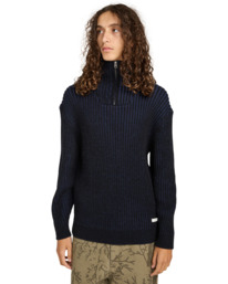 2 2Tone Rib Quarter Zip - Camisola com um quarto de fecho para homem Azul ELYSW00131 Element