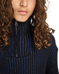 4 2Tone Rib Quarter Zip - Camisola com um quarto de fecho para homem Azul ELYSW00131 Element