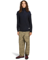 6 2Tone Rib Quarter Zip - Camisola com um quarto de fecho para homem Azul ELYSW00131 Element