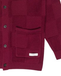 2 Textured Check Cardigan - Jersey con botones para hombre Rojo ELYSW00136 Element