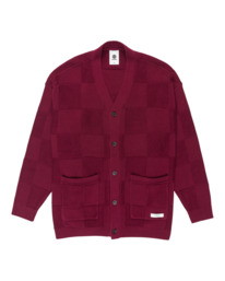 0 Textured Check Cardigan - Jersey con botones para hombre Rojo ELYSW00136 Element
