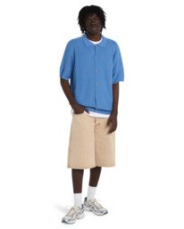 6 Stripe Textured - Polo pour Homme Bleu ELYSW00137 Element