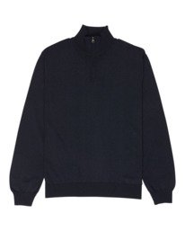 0 Icon Embroidery - Pullover mit Viertelreißverschluss für Männer Blau ELYSW00146 Element