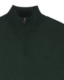 2 Icon Embroidery - Quarter Zip Jumper for Men Brown ELYSW00146 Element