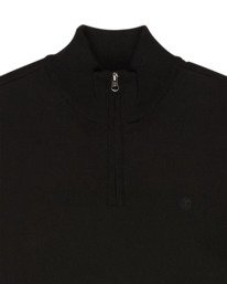 2 Icon Embroidery - Quarter Zip Jumper for Men Black ELYSW00146 Element