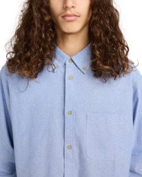 4 Button Down Regular Oxford - Langärmliges Hemd für Männer Blau ELYWT00182 Element