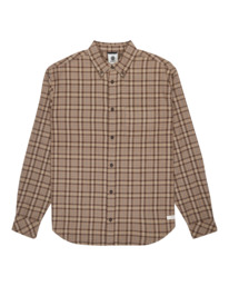 0 Button Down Regular Flannel - Long Sleeve Shirt for Men Beige ELYWT00183 Element