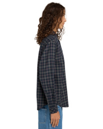 3 Button Down Regular Flannel - Long Sleeve Shirt for Men Blue ELYWT00183 Element