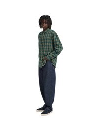 8 Button Down Regular Flannel Green ELYWT00183 Element