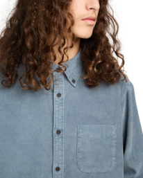 4 Button Down Regular Corduroy - Chemise en velours côtelé pour Homme Bleu ELYWT00187 Element