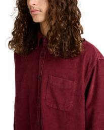 4 Button Down Regular Corduroy - Chemise en velours côtelé pour Homme Rouge ELYWT00187 Element