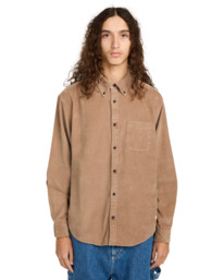 2 Button Down Regular Corduroy - Chemise en velours côtelé pour Homme Gris ELYWT00187 Element