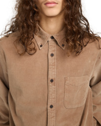 4 Button Down Regular Corduroy - Chemise en velours côtelé pour Homme Gris ELYWT00187 Element